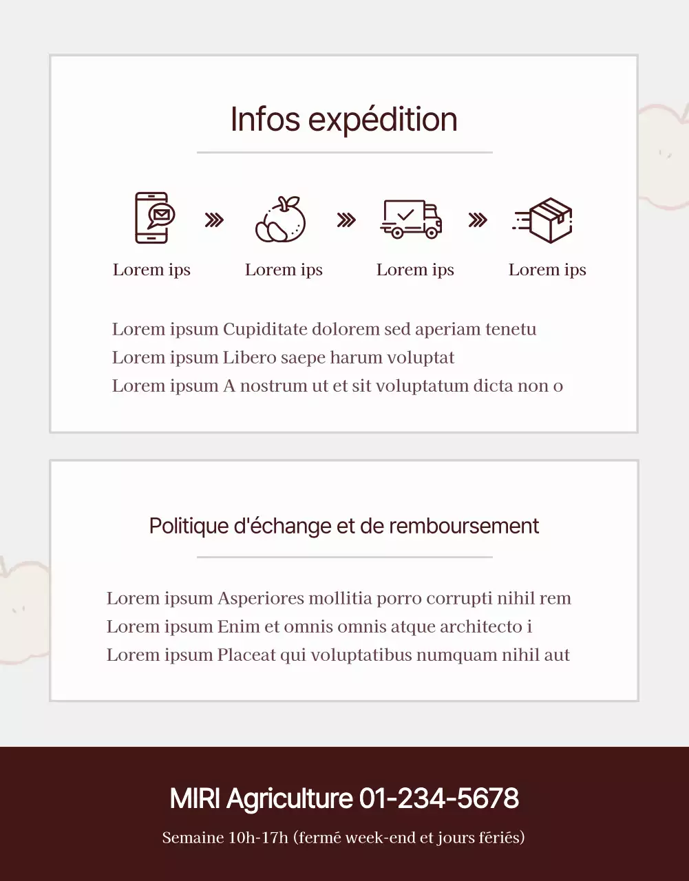 Promouvoir la vente de pommes rouges et grises de type "natural concept".