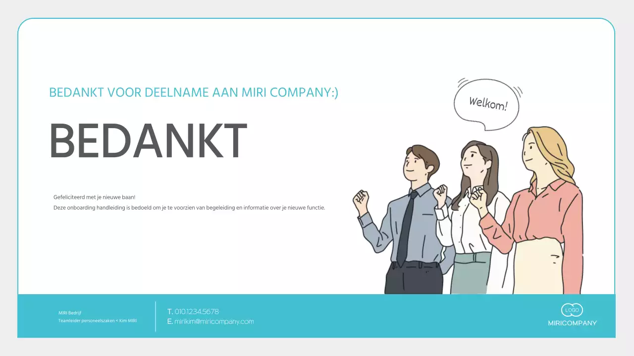 Minimalistisch trainingsmateriaal voor nieuwe werknemers in lichtblauw en grijs