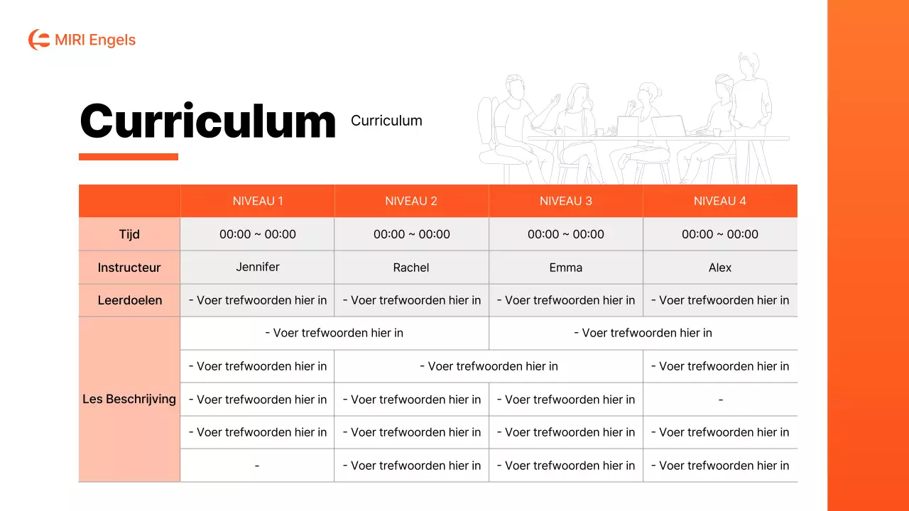 Een eenvoudige oranje en witte schoolprospectus