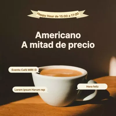 Promueva un evento de cafetería minimalista en marrón y marfil