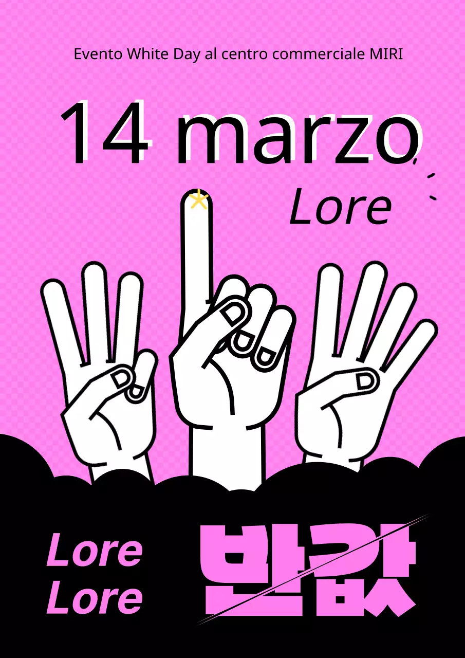 Semplice inserzione a metà prezzo per il White Day in rosa e nero