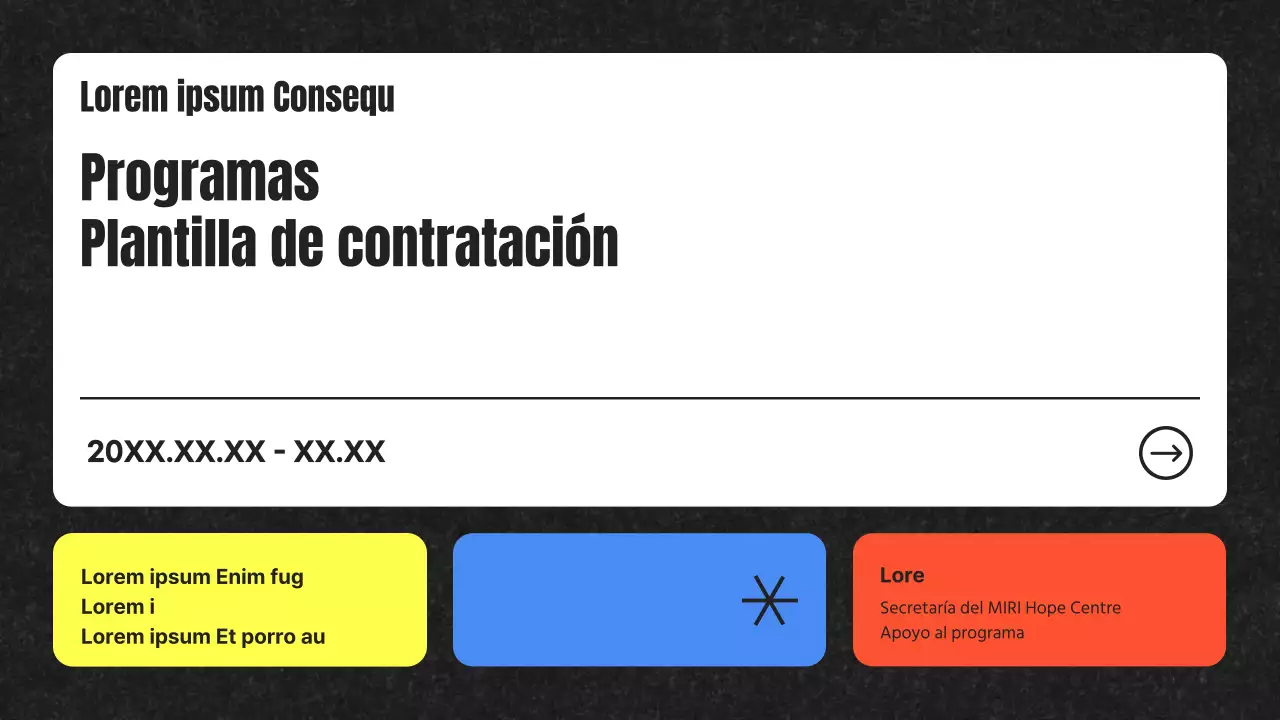Carta de presentación para la contratación de participantes en el arte pop en negro y arco iris