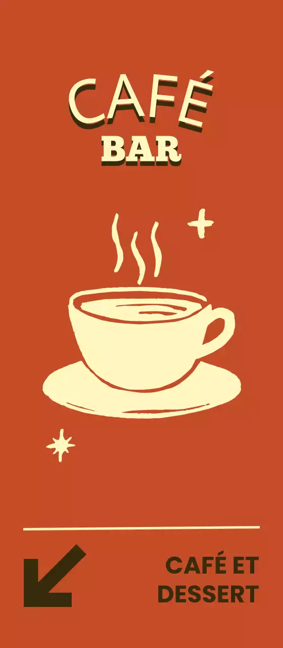 Fond rouge illustration vintage café promotion