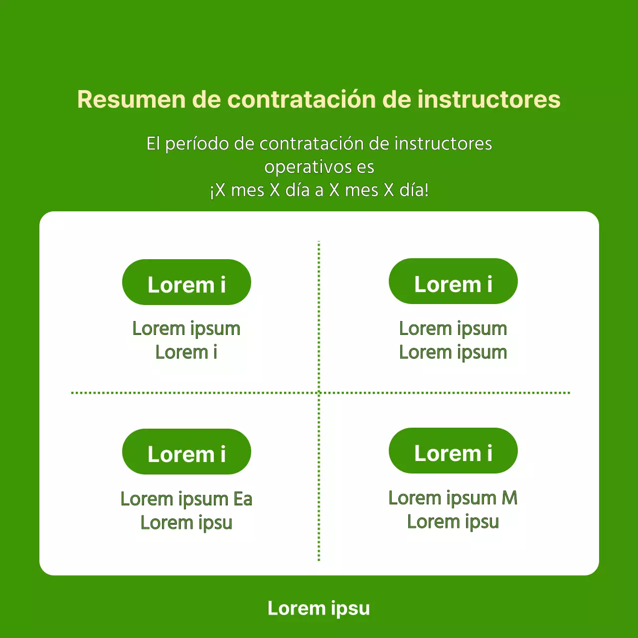 Un programa sencillo, de color verde lima, para anunciar a los tutores