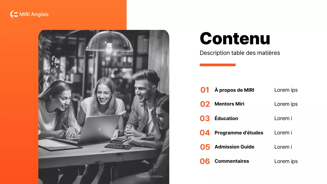 Un simple prospectus scolaire orange et blanc