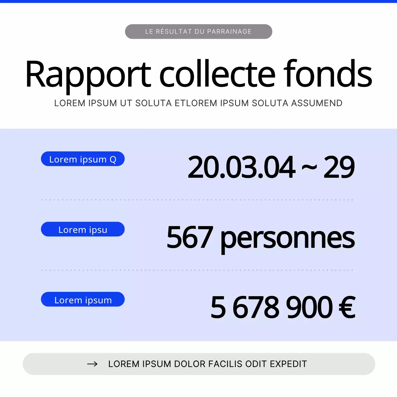 Un guide moderne de la collecte de fonds en bleu et blanc