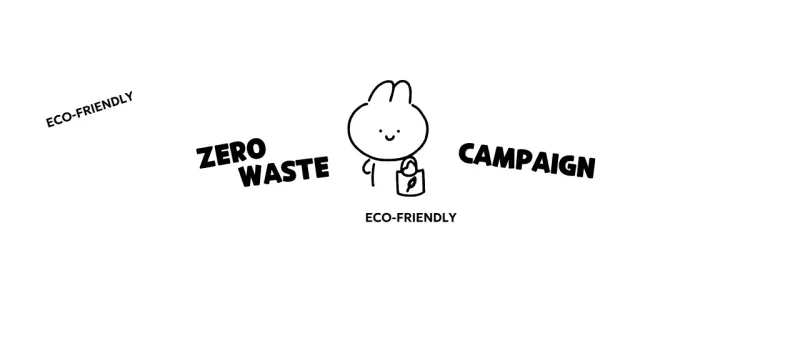 Zero-waste campaign with cute hand-drawn bunny illustrations