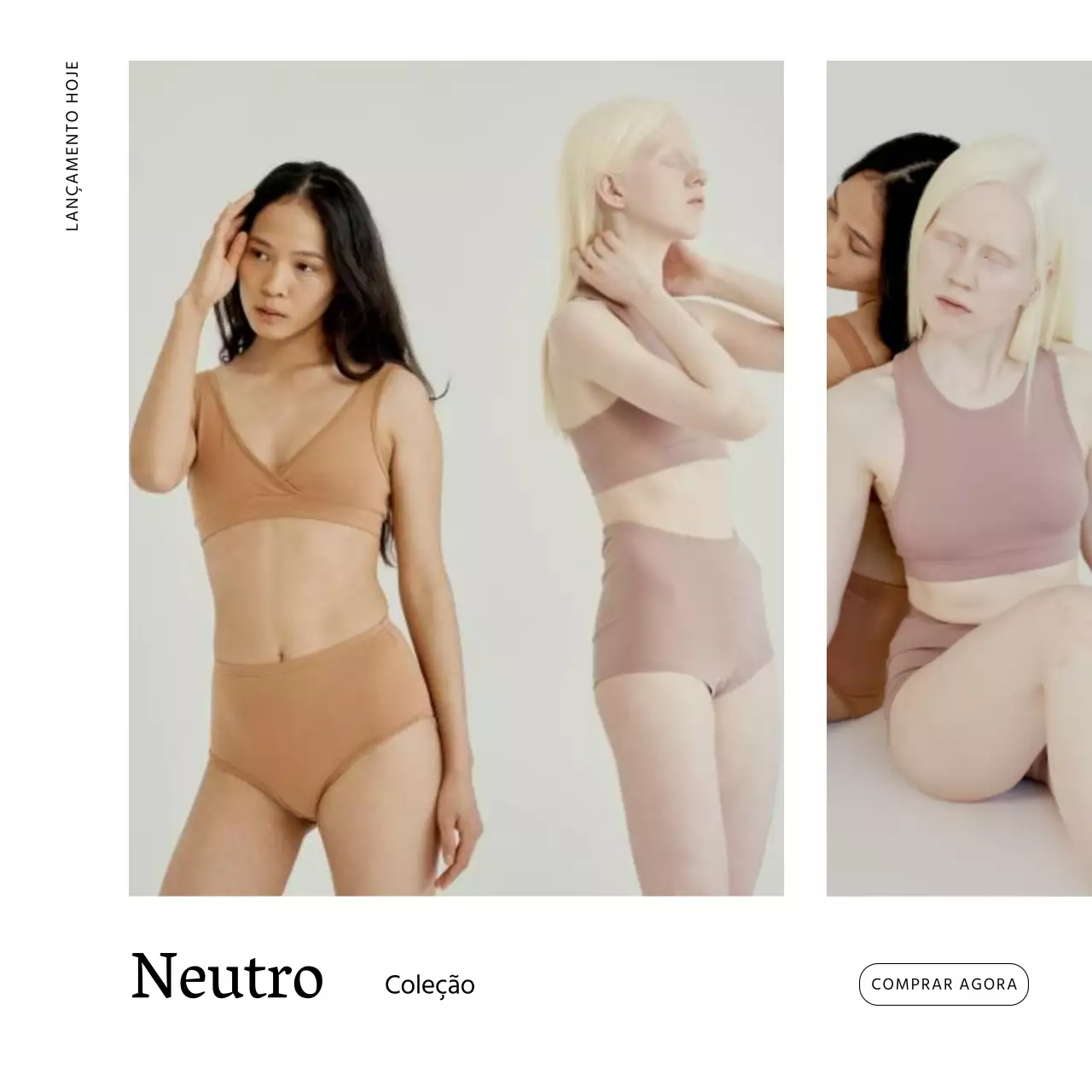 Campanha da coleção de moda minimalista branca