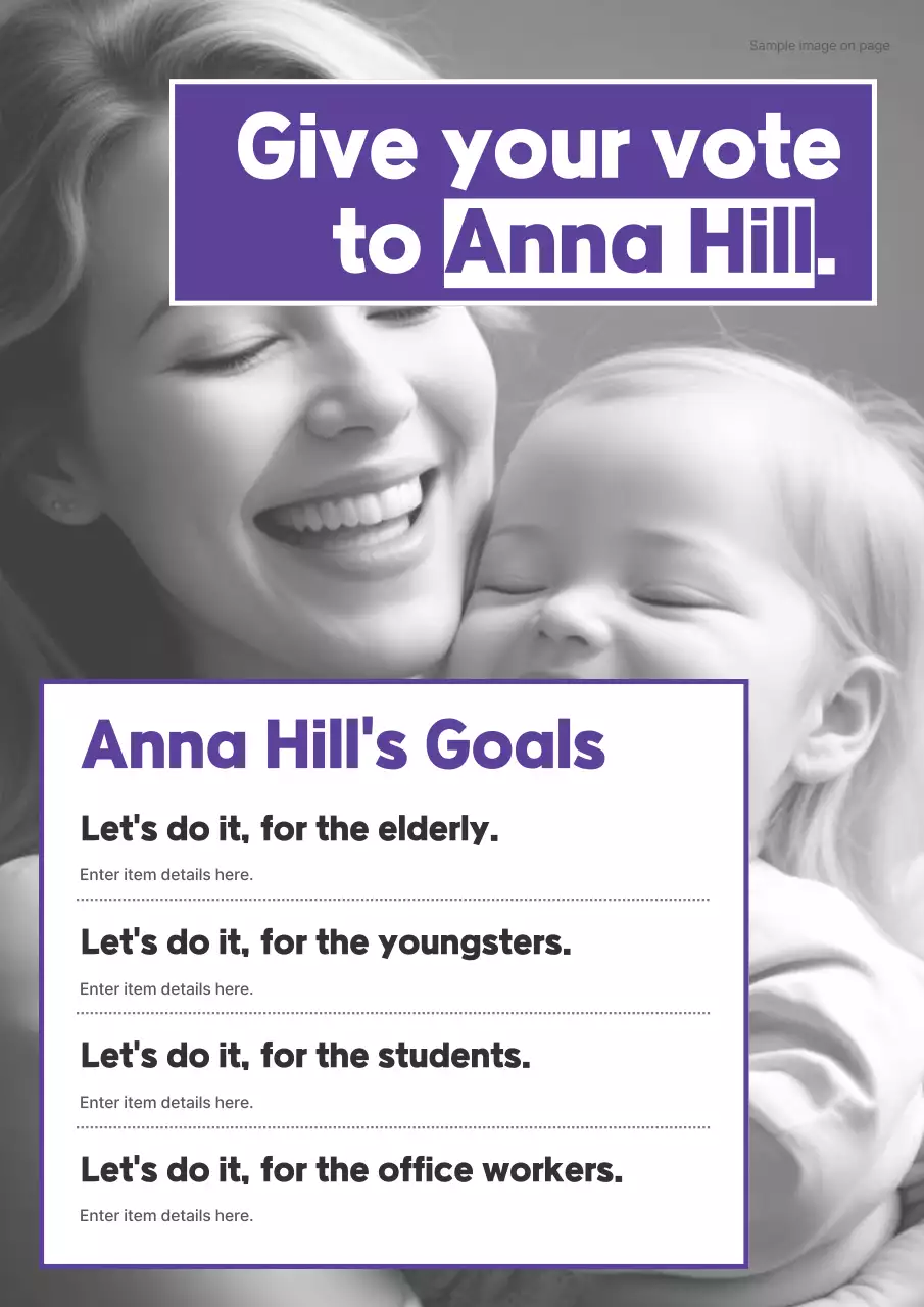 Purple Professional Election Promotion Poster