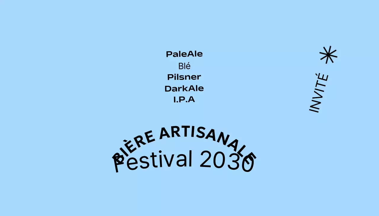 Concept simple de festival de la bière artisanale sur fond monochrome et police gothique.