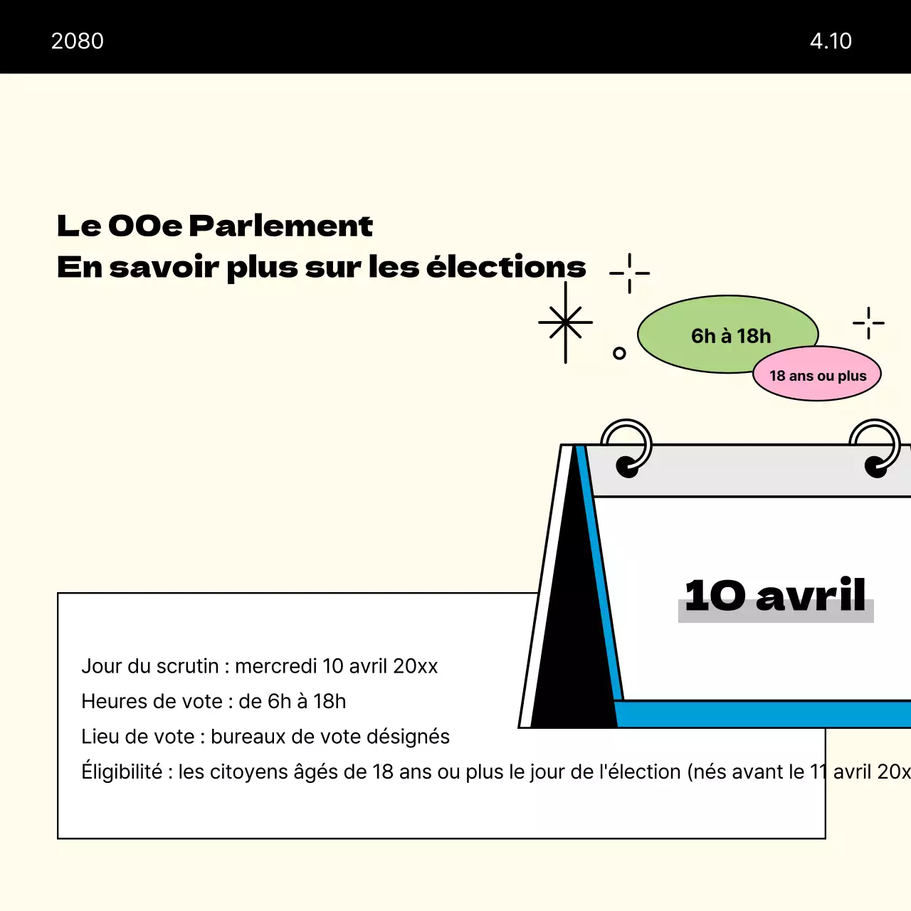 Un guide de vote beige et minimaliste pour les élections parlementaires