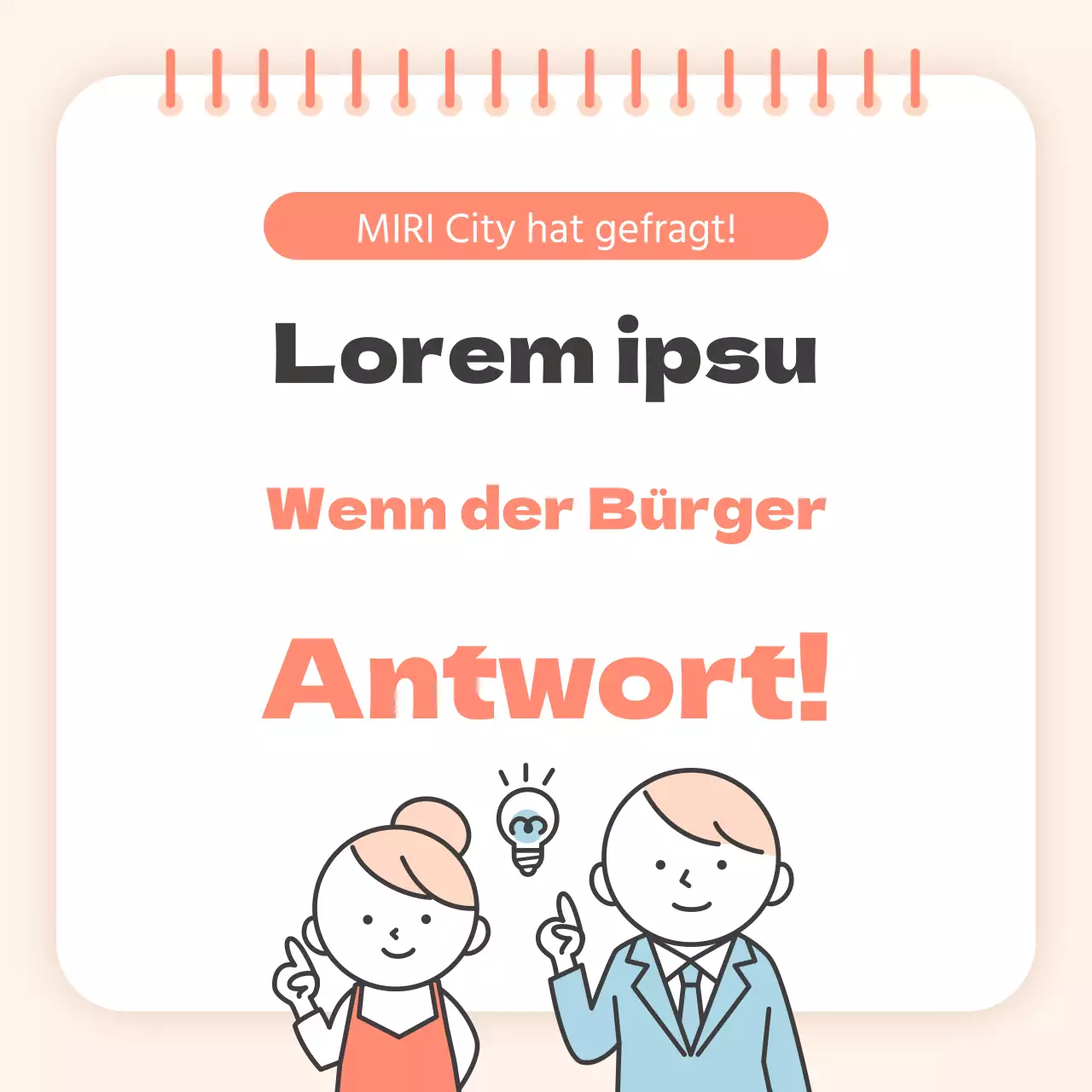 Ein schöner orangefarbener Bericht über die Bürgerpolitik