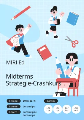 Werben Sie mit einem hellblauen Hintergrund für die besonderen Vorlesungen Ihrer Schule