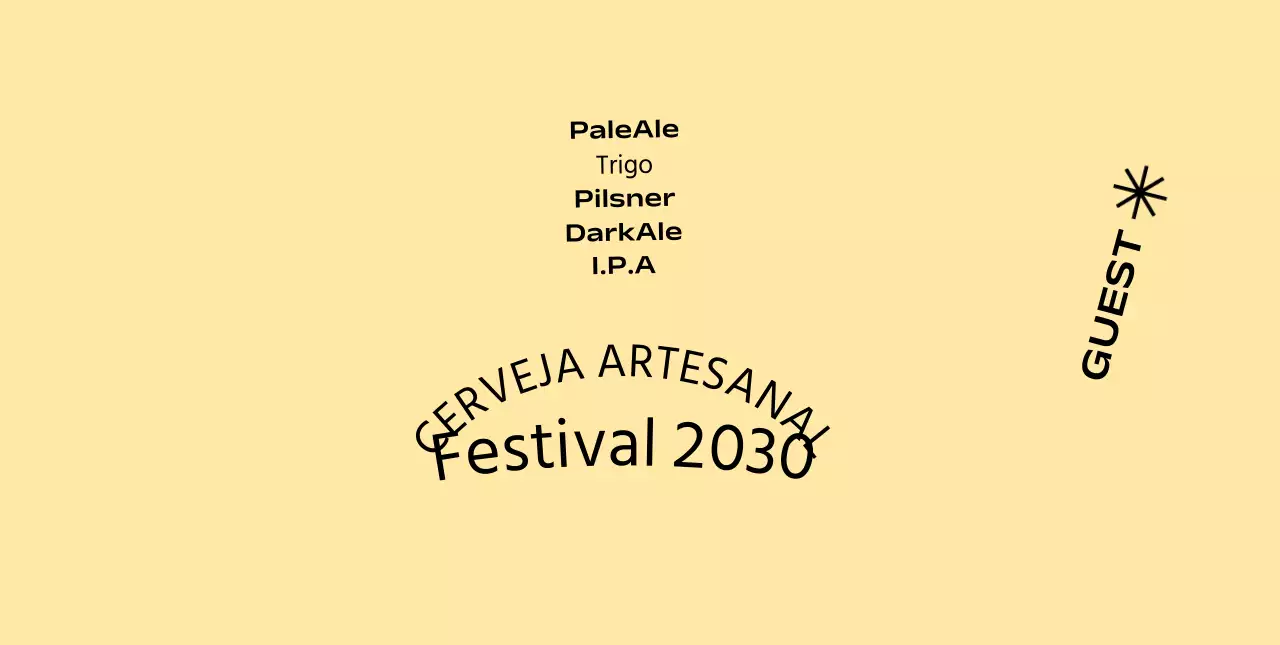 Um conceito simples de festival de cerveja artesanal com um fundo monocromático e um tipo de letra gótico