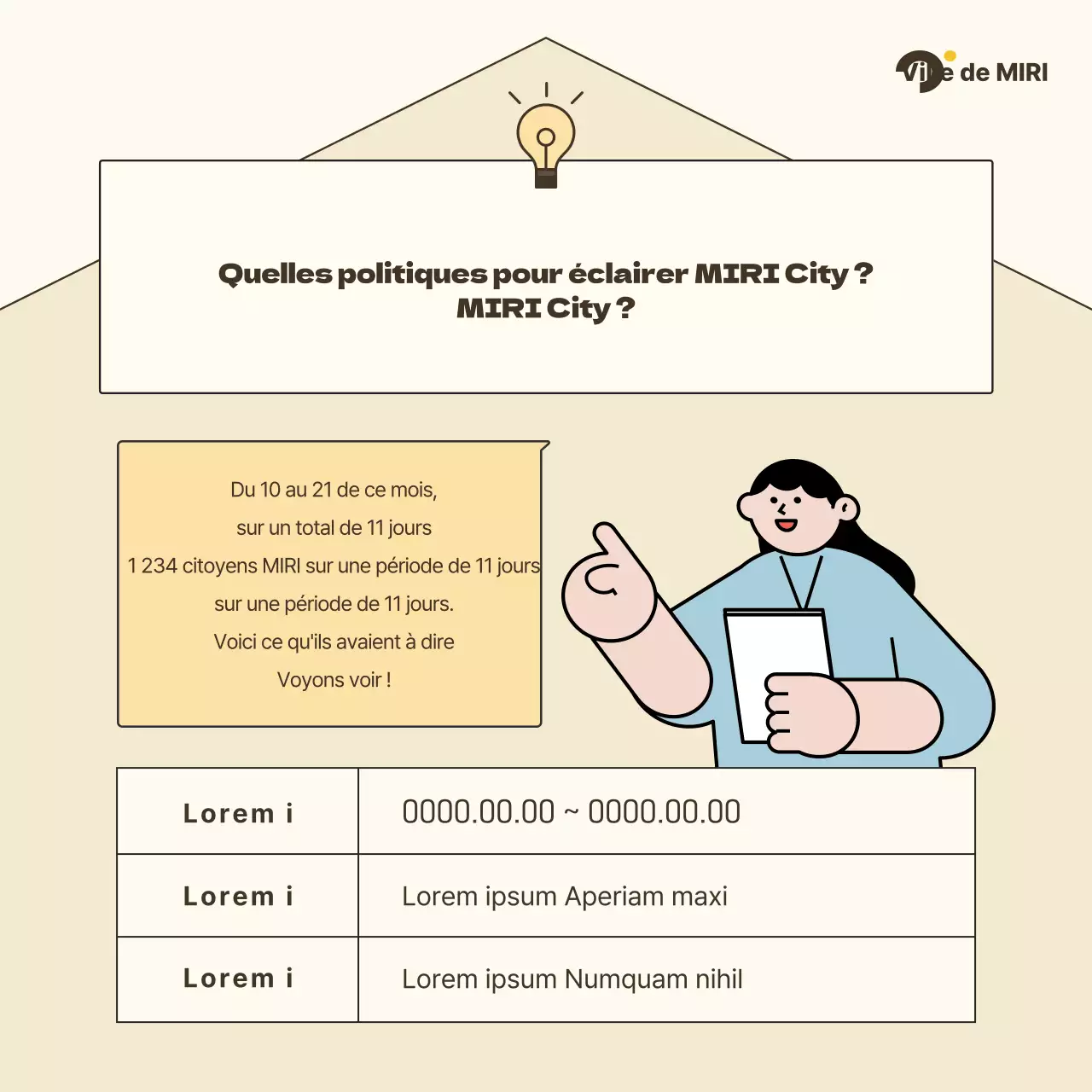 Un guide de discussion civique simple en ivoire et bleu clair