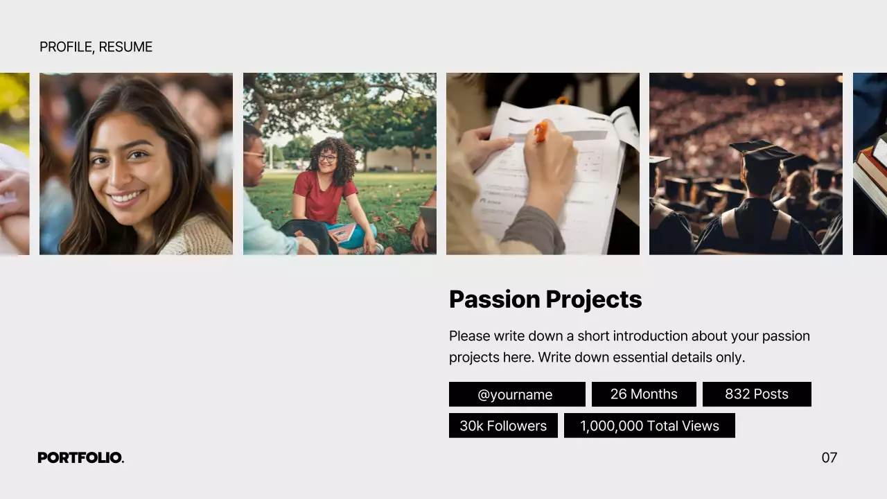 Presentasi Panduan Portofolio Minimalis Abu-abu