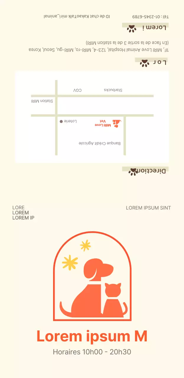 Promouvoir les services médicaux vétérinaires en orange et beige