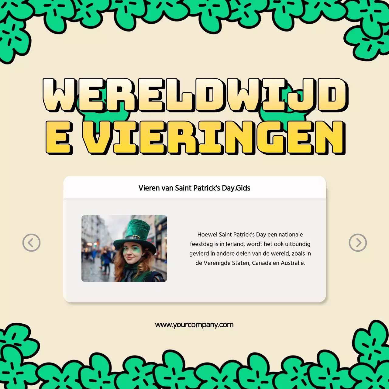 Gele en groene natuur charmante St. Patrick Day's reclame