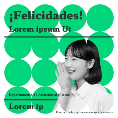 Anuncio minimalista en neón y blanco para felicitar al empleado del mes