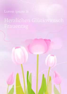 Rosa florale Illustration Werbeplakat für den Frauentag