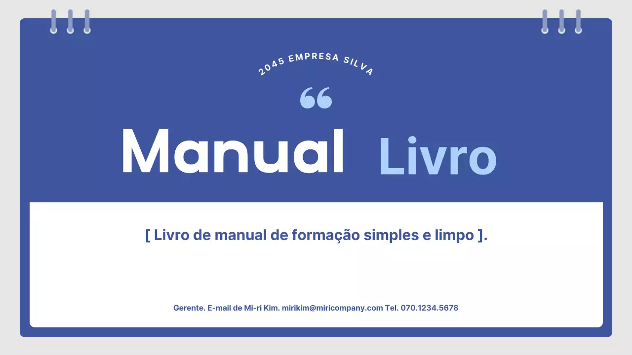 Guia do Manual de Formação Simples da Blue