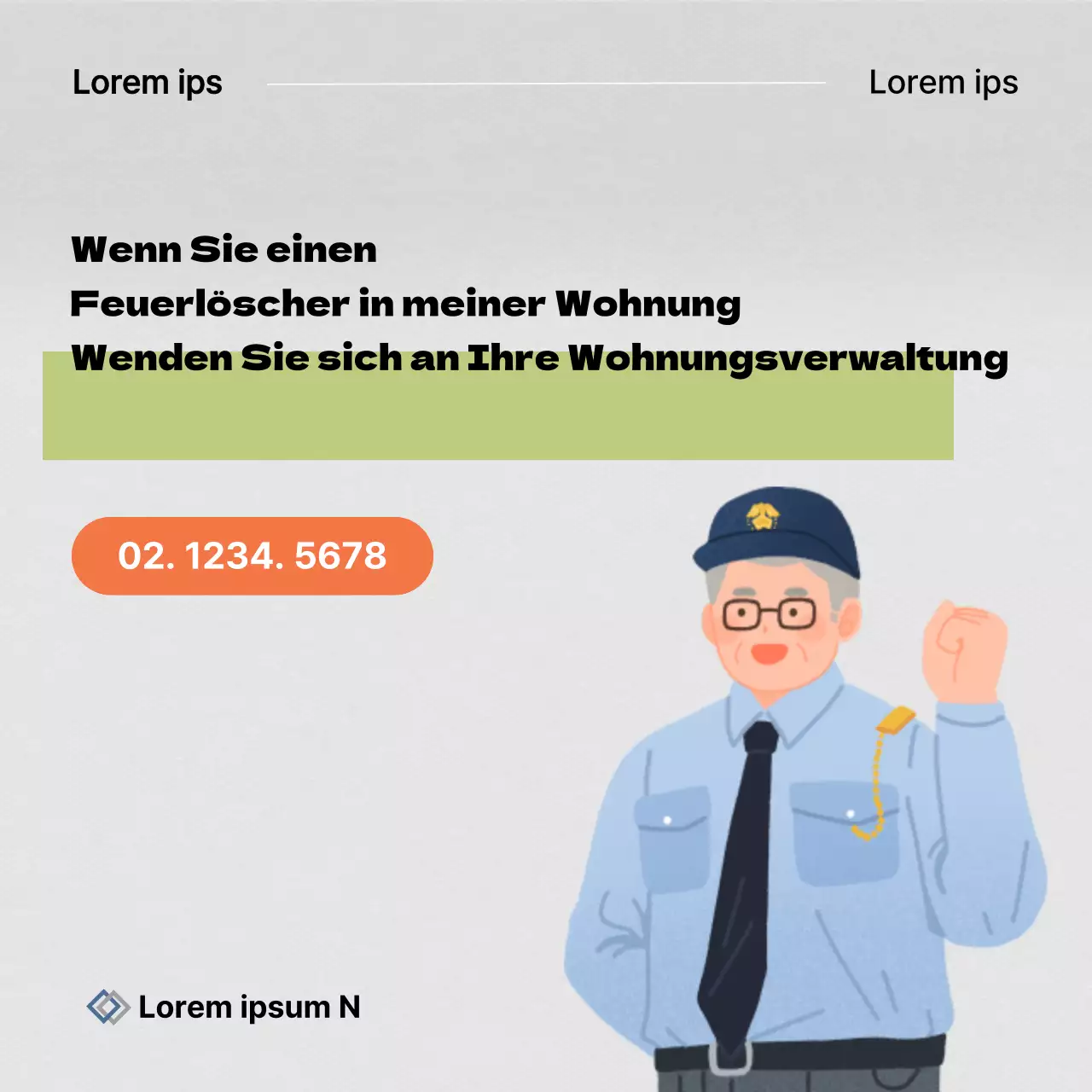 Newsletter zur Vorbereitung auf die Evakuierung im Brandfall in den Farben Orange und Grün im Trend