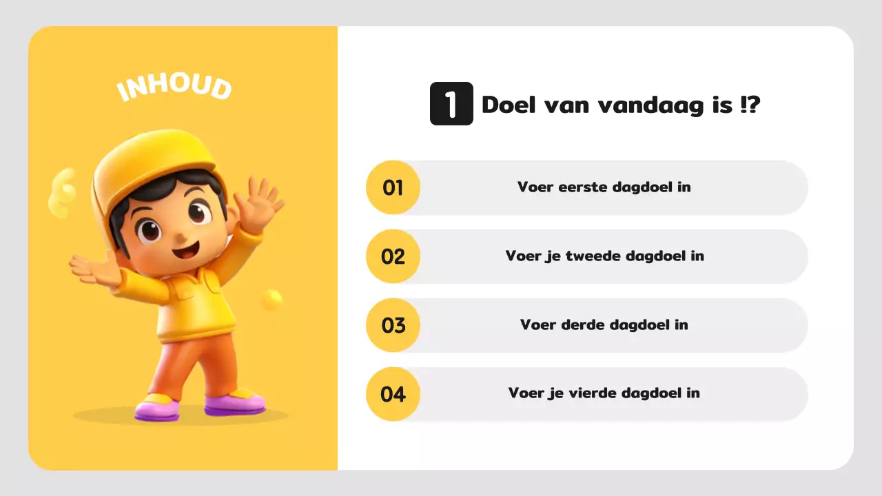 Eenvoudig lesplan voor kleuters in geel en wit