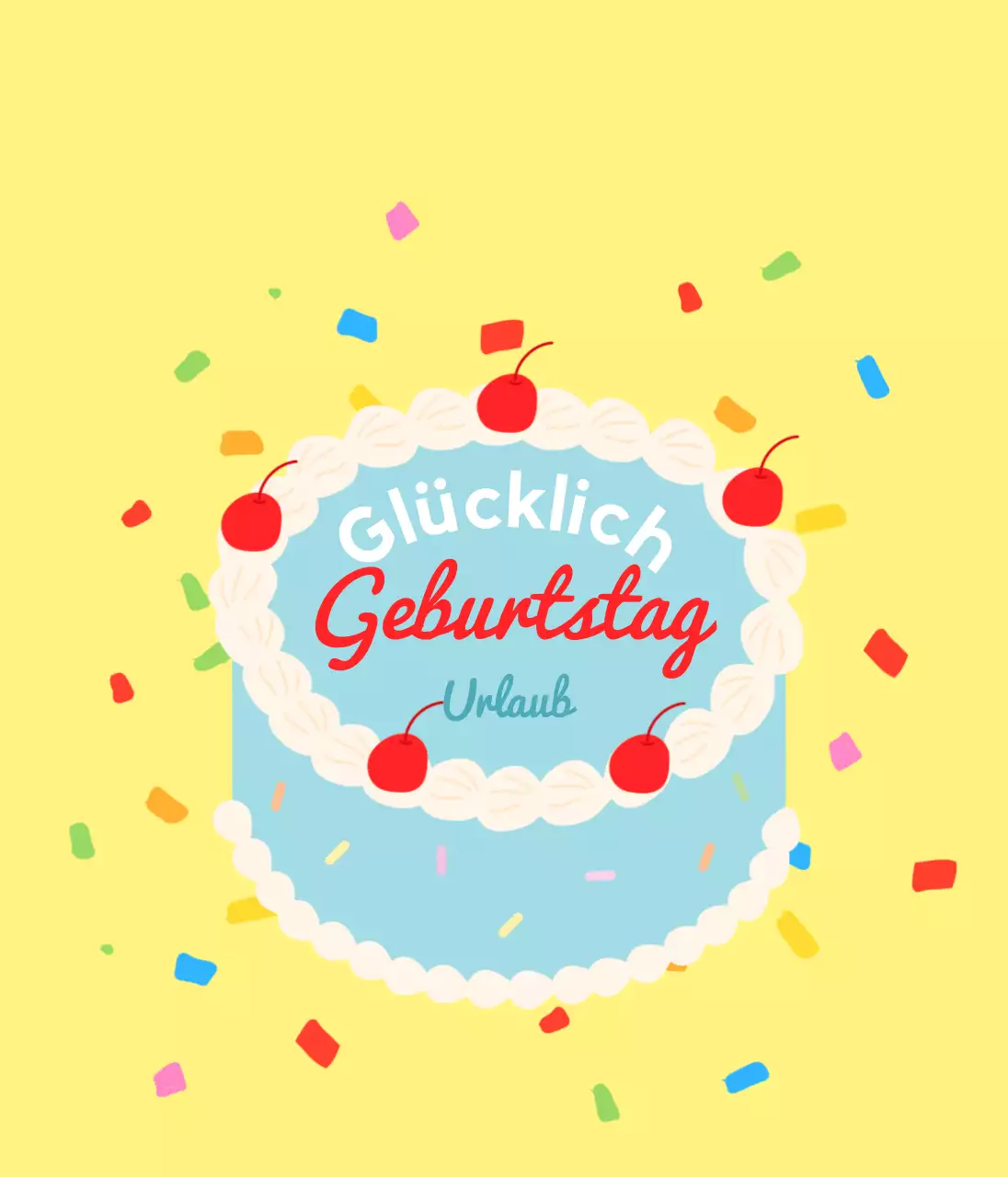 Beschriftung für ein buntes Geburtstagstortenkonzept