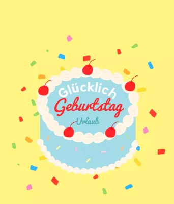 Beschriftung für ein buntes Geburtstagstortenkonzept