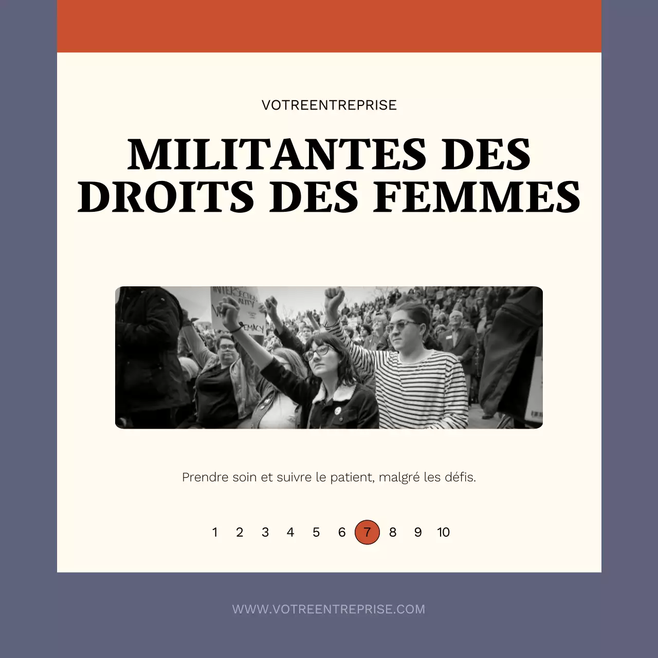 Publicité pour les conseils de la Journée de la femme en violet et en rose