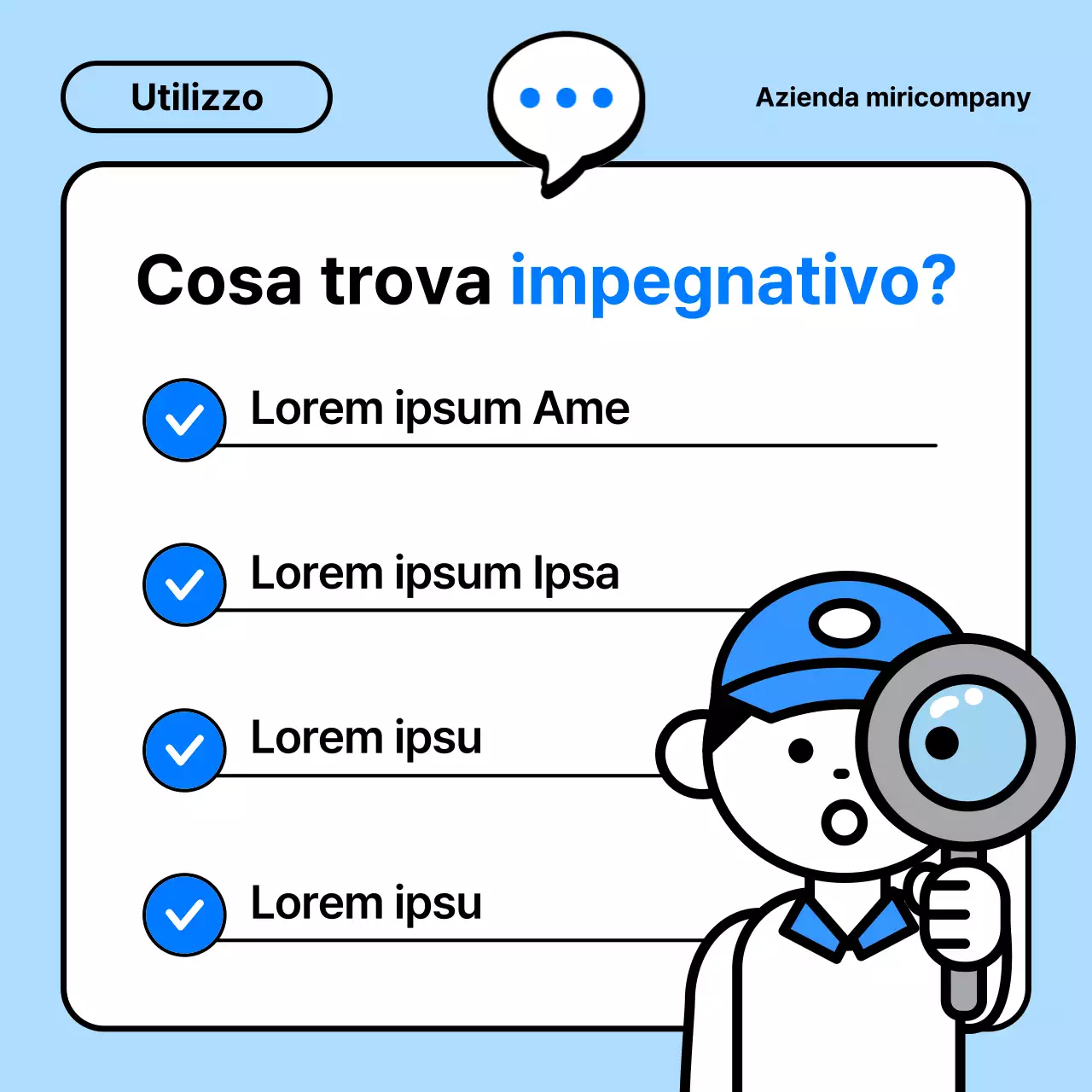 Una guida semplice, bianca e blu per l'helpdesk