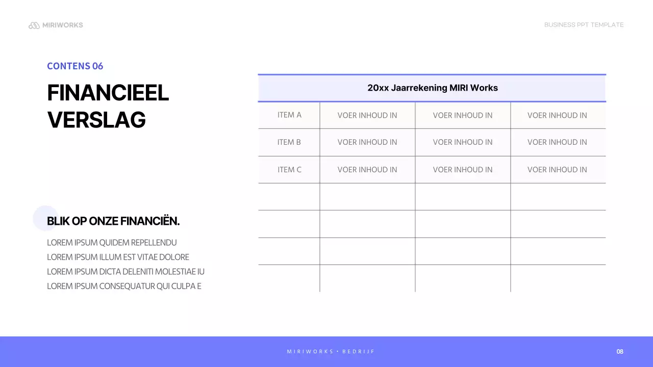 Een eenvoudige sollicitatiebrief voor een bedrijf in blauw en mauve