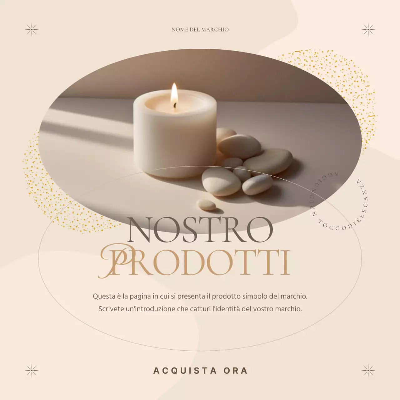 Un classico annuncio di marca in beige e marrone