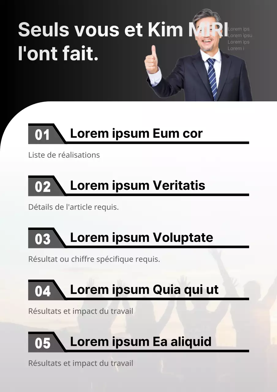 Affiche électorale simple en noir et blanc