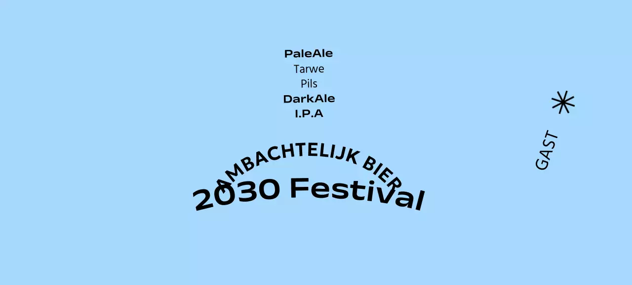 Een eenvoudig concept ambachtelijk bierfestival met een monochrome achtergrond en gotisch lettertype