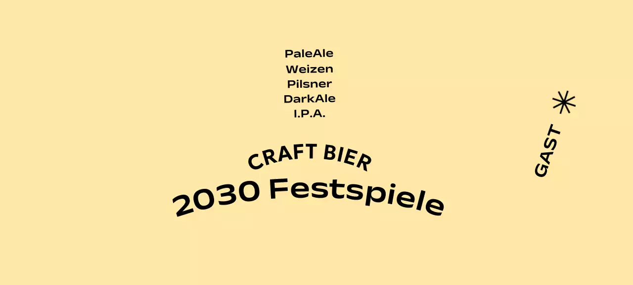 Ein einfaches Konzept für ein Craft Beer Festival mit monochromem Hintergrund und gotischer Schrift