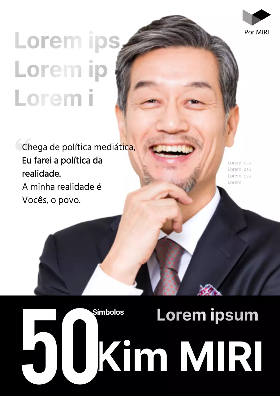 Cartaz eleitoral simples a preto e branco