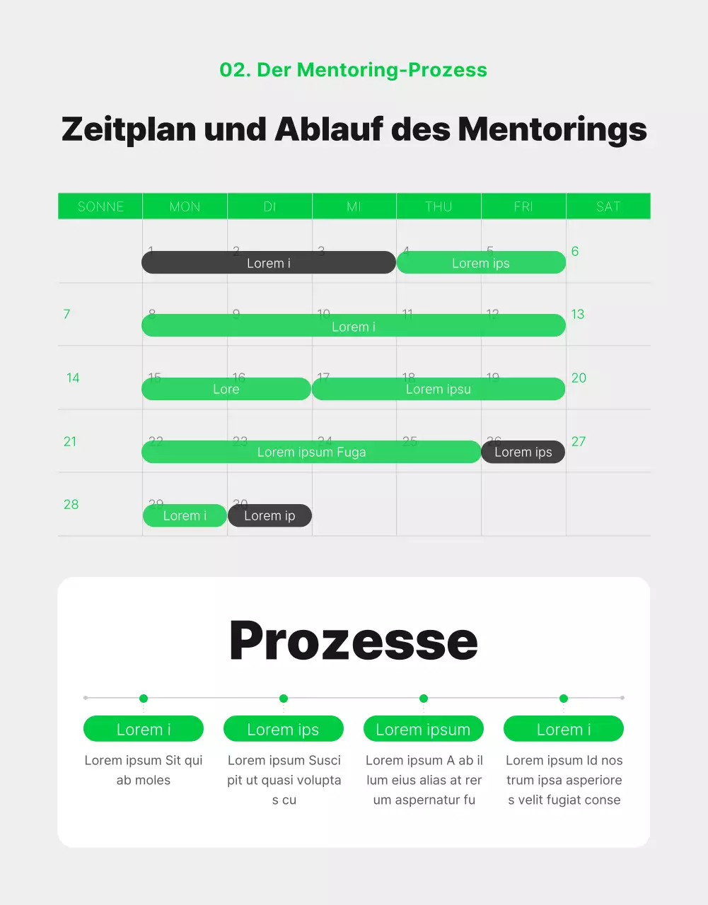 Werben Sie mit einem modernen grün-weißen Look für die Einstellung von internen Mentoren