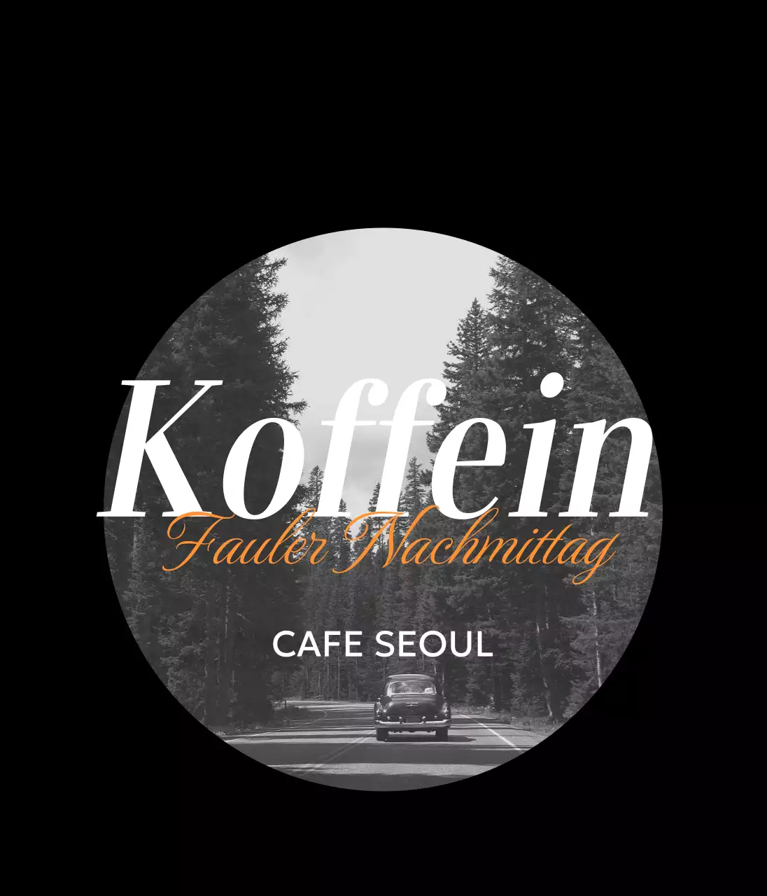 Schwarzer und orangefarbener kreisförmiger Rahmen Vintage-Ware