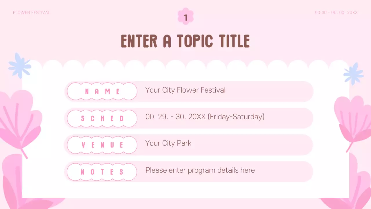 Pink Floral Festival Announcement Presentation