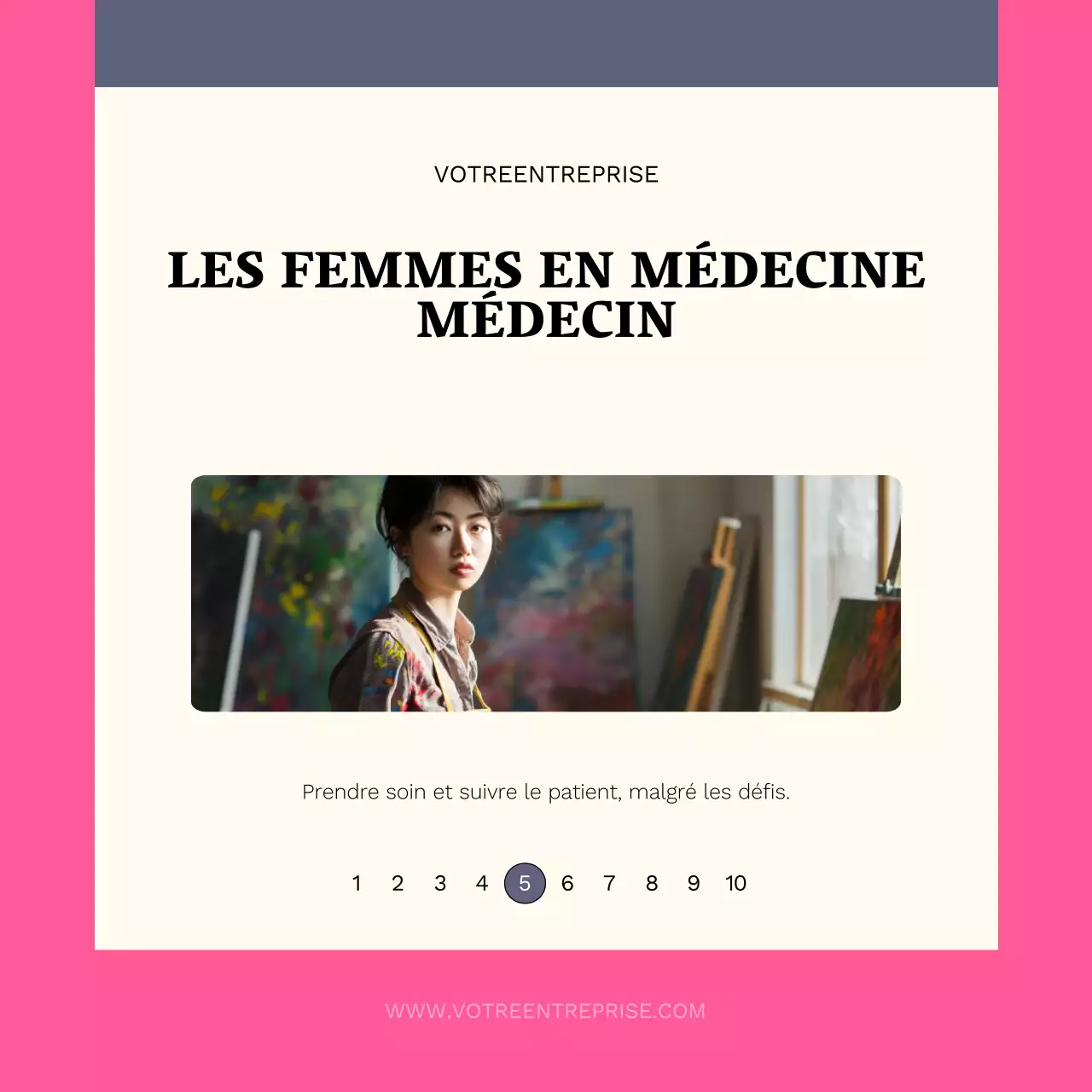 Publicité pour les conseils de la Journée de la femme en violet et en rose