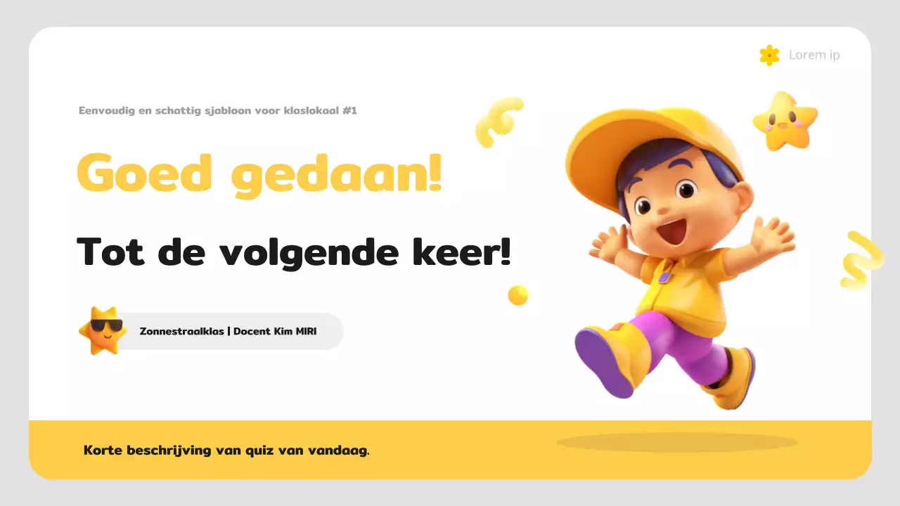 Eenvoudig lesplan voor kleuters in geel en wit