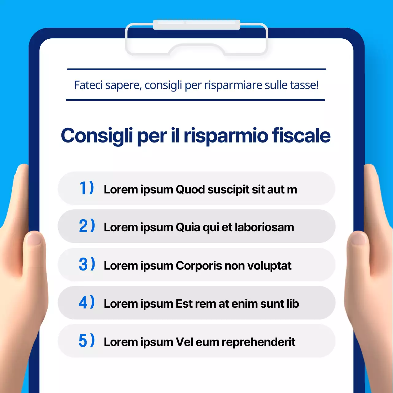 Informazioni semplici sul piano fiscale in blu e giallo