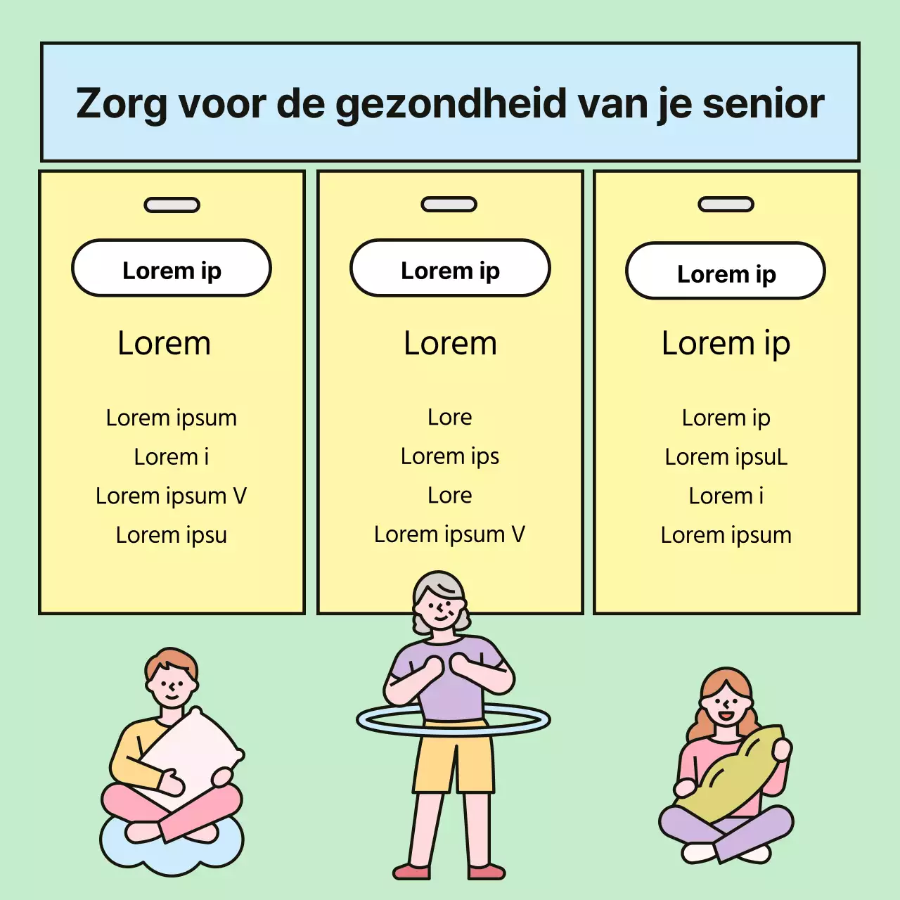 Een gele en roze voorjaarsgezondheidsgids voor senioren