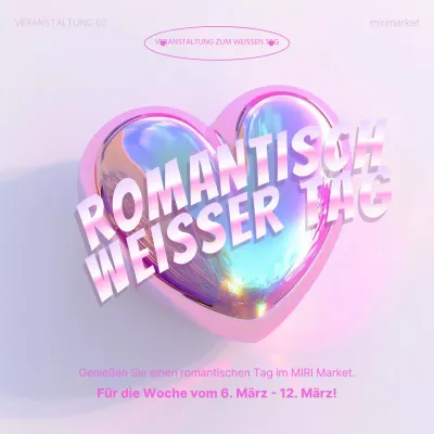 Werben Sie für einen kitschigen weißen Tag in Rosa