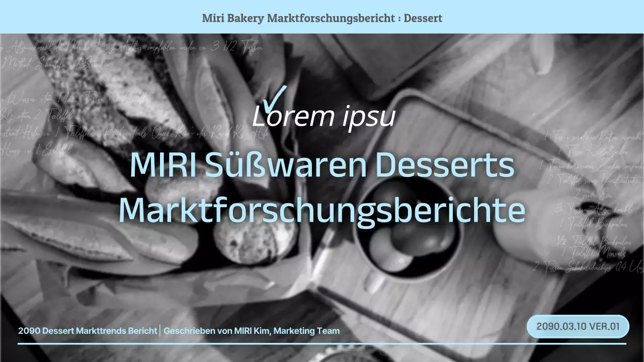 Einfacher Marktforschungsbericht für Lebensmittel in Schwarz, Weiß und Hellblau