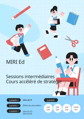 Promouvoir les conférences spéciales de votre école avec un fond bleu clair