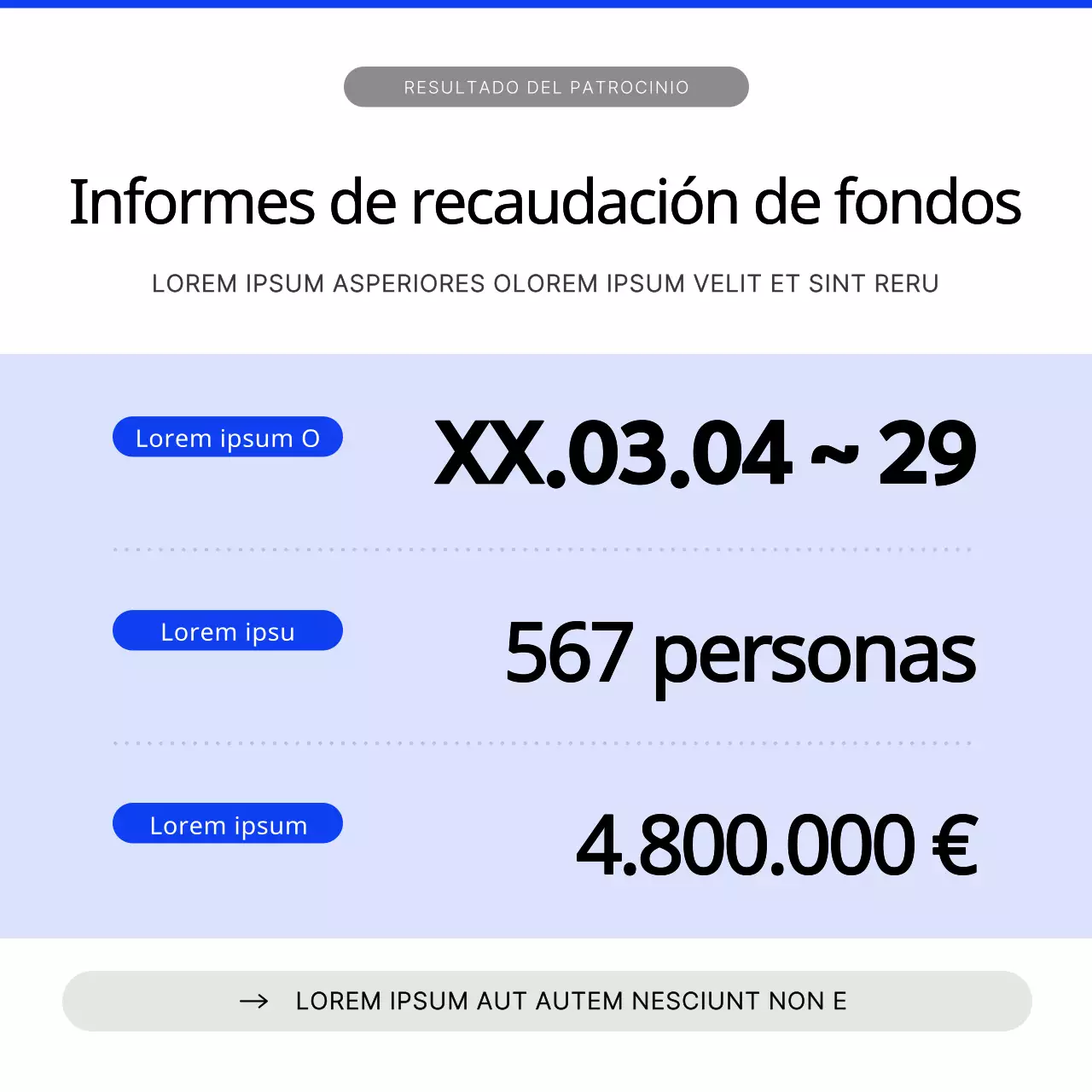 Una moderna guía de recaudación de fondos en azul y blanco