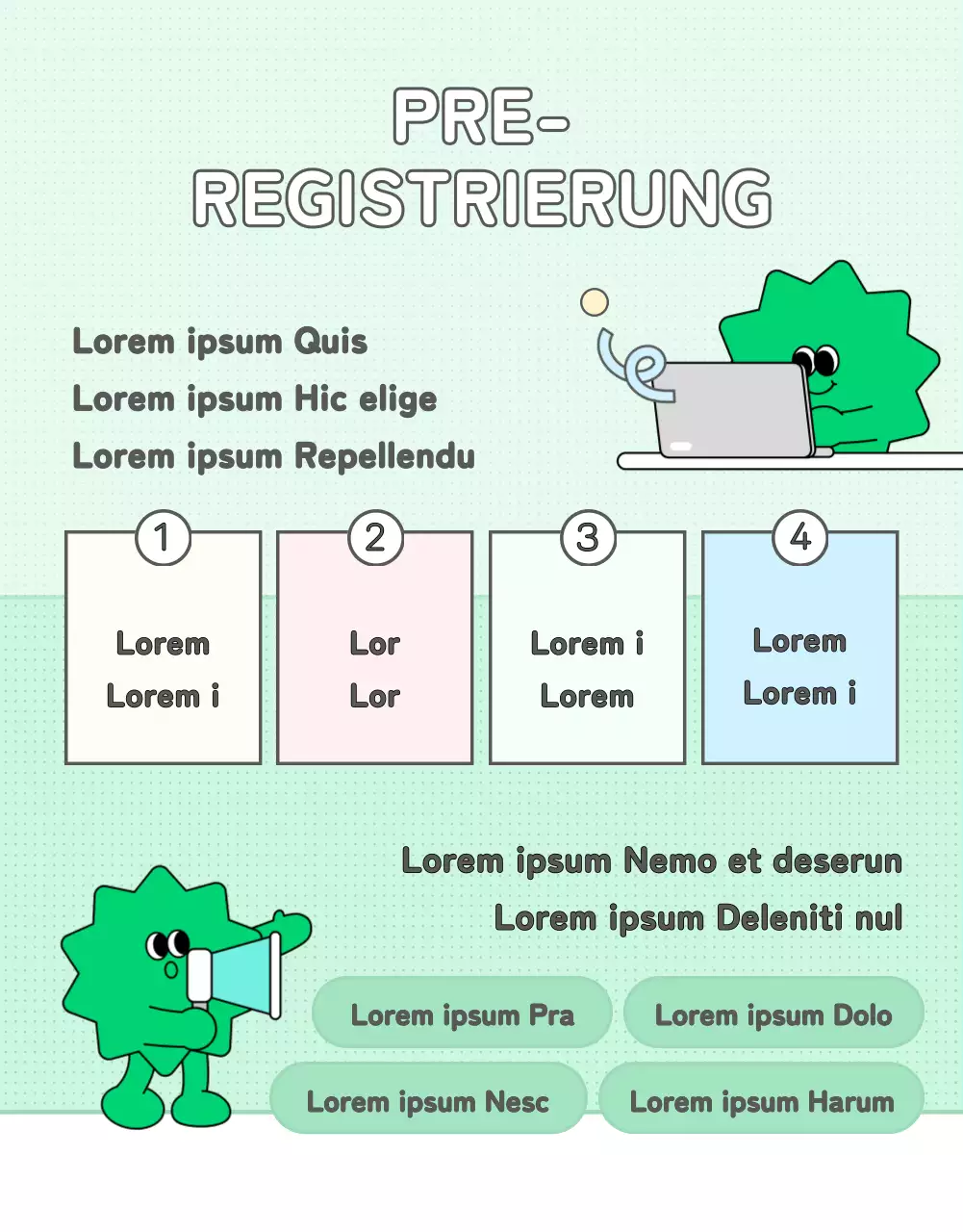 Werbung für eine hübsche Karrieremesse in Rosa und Hellblau