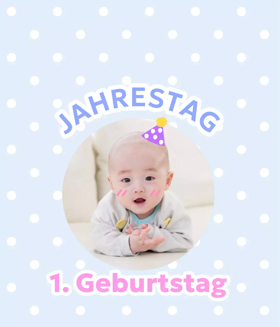 Eine niedliche Babyparty mit Babyfotos und buntem Text